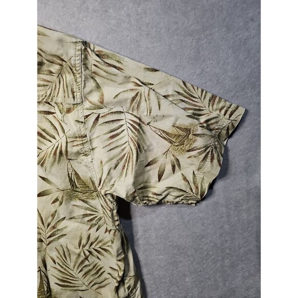 Woolrich Shirt Mens Large Floral Hawaiian Beach Fishing Button Up Outdoors SS - Picture 9 of 11